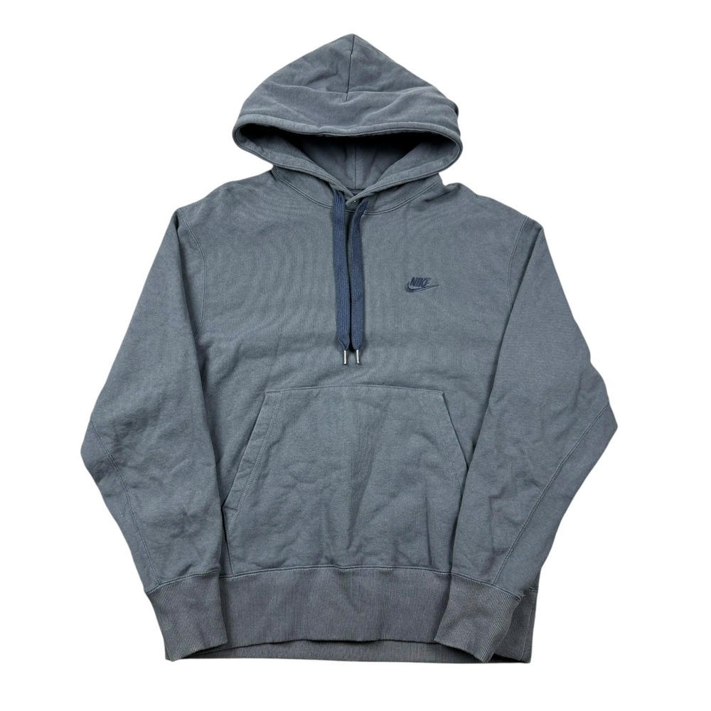 Nike Hoodie Men Medium Blue Sportswear Sweatshirt Workout Gym Casual Swoosh Logo